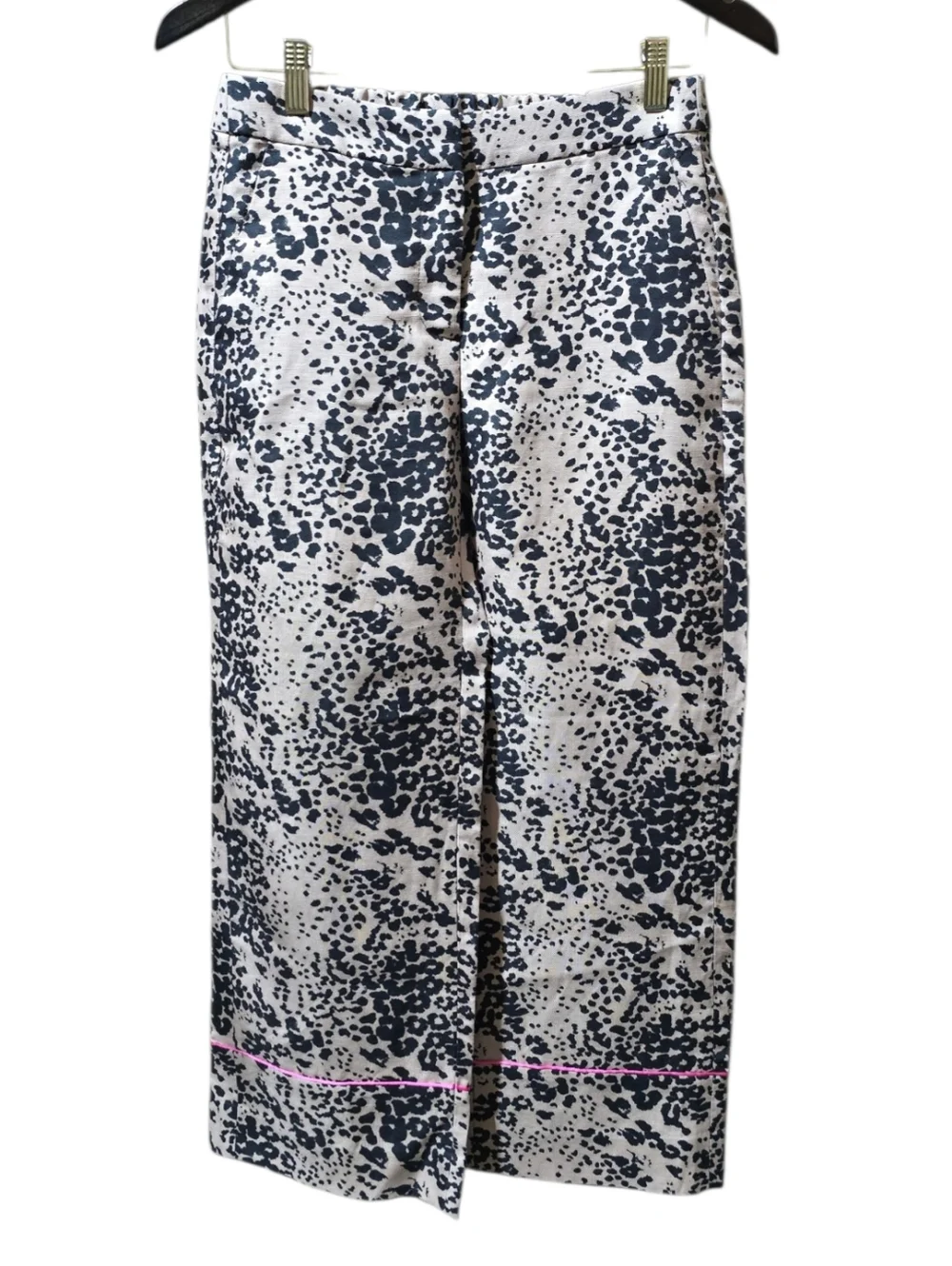 J. Crew High Rise Peyton Pant Leopard Print Cropped Linen Blend Size 2